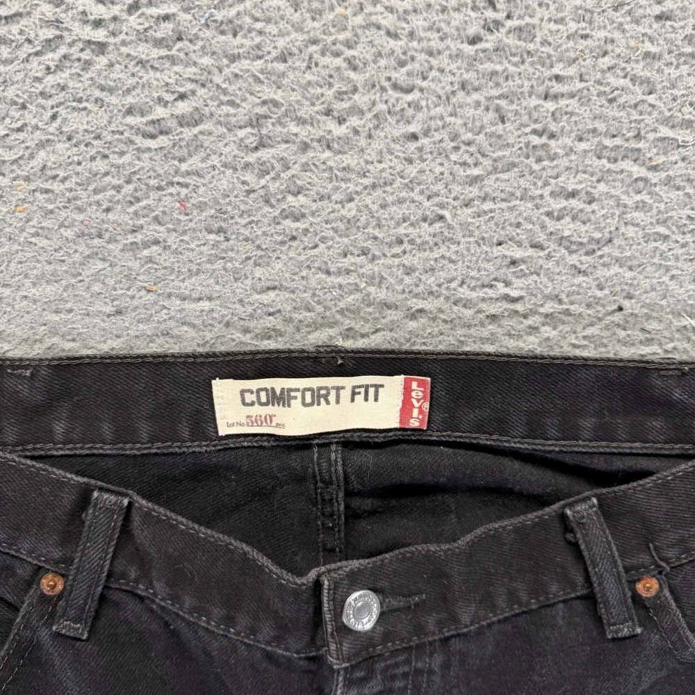 Vintage Levi's 560 Jeans Men's 42x30 Black Cotton Denim Straight Workwear Retro
